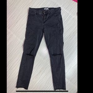 gray knee rip jeans